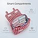 Haumei Cute Checkered Pencil Case, Red White Plaid, Large Capacity Gingham Pattern Pen Bag with Handle, Big Stationery Organizer, Multi-Use Storage Pouch, 8.7x1.6x4.7 Inches, Red