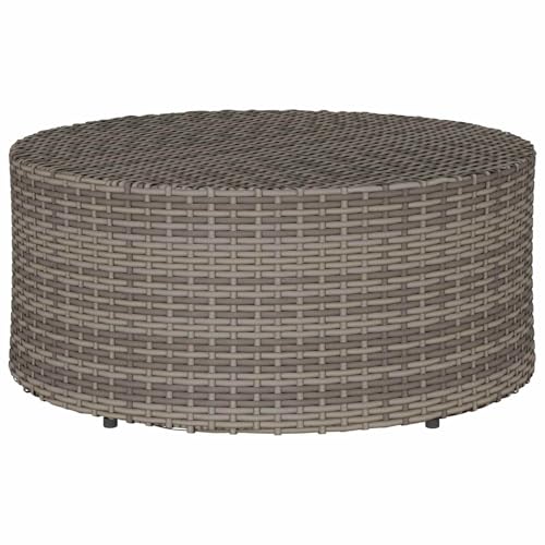 Gecheer Outdoor Rattan Coffee Table - Weather Resistant, Circular, Lightweight and Adaptable for Patios & Gardens Model42026920