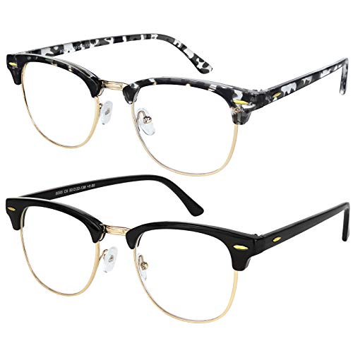 Yogo Vision Blue light Glasses For Men and Women Semi Rimless Half Rim Computer Eyeglasses 2 Pack -  sc-8095-C4C6