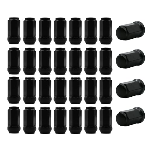 Image of 32pcs M14x1.5 Wheel Lug Nuts 1.8 inch Tall with Cone Seat 19mm (3 /4 inch) Hex Compatible with Silverado Suburban 1500 Expedition F-150 Ram 1500
