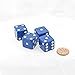 Blue Dice with White Pips Squared Corners 19mm (3/4in) Pack of 4 Wondertrail