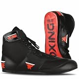 FISTRAGE Zapatos de kickboxing de piel, artes marciales, maestro, entrenamiento, malla, unisex, Pro para hombres y adolescentes, botas auténticas, ligeras, negras, zapatos de boxeo para adultos, color