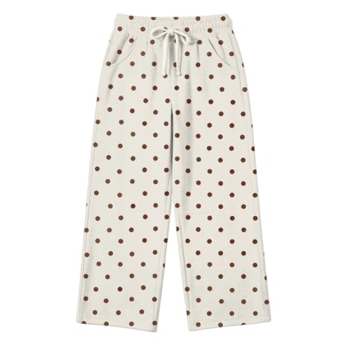 Polka Dot Pants for Women Wide Leg Elastic Waist Plus Size Baggy Sweatpants - image 5
