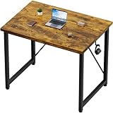 Devoko Scrivania per computer e laptop, stabile, da 80 cm, dal design moderno, semplice e compatto, per ufficio, studio, camera da letto, marrone vintage