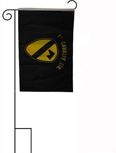 Deluxe 12x18 12"x18" Cavalry Division Black Sleeved wGarden Stand Flag by Lumaglow
