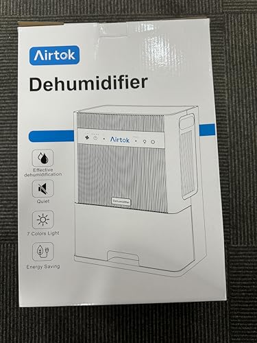 AIRTOK Dehumidifier 3000ML, 350 sq.ft Quiet Dehumidifier for Home, Bedroom, Bathroom, Closet, RV with Auto Defrost, 7 Colours LED Light, Timer, Auto Shut Off - Image 9