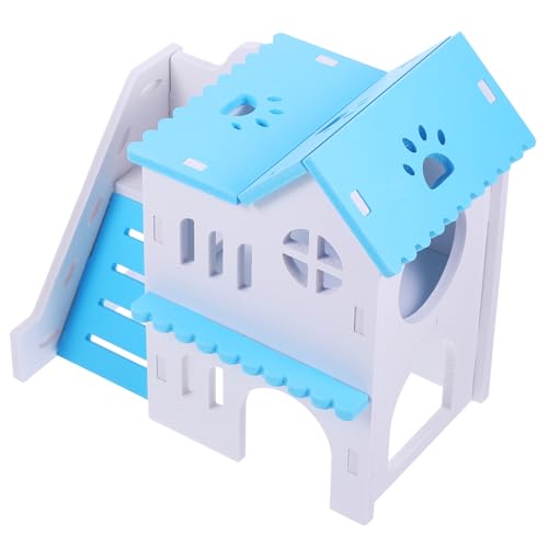 JOINPAYA 彩色小房子別墅 小動物用隠れ家 ハムスター モルモット チンチラ用 室内遊び場 ストレス軽減 天然木製で なペットヴィラ