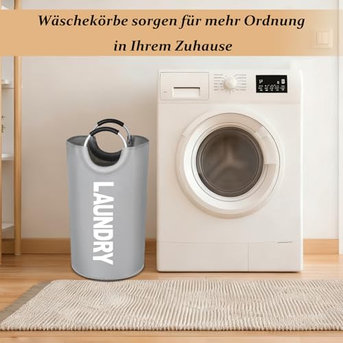 Laundry Baskets, składany worek na pranie, 115 l, z uchwytem, worek na pranie z tkaniny Oxford, przenośny, duży, składany kosz, do mieszkania, mieszkania i przyczepy kempingowej