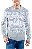 Tipsy Elves Men's Ugly Christmas Sweaters - Funny Christmas Sweaters for Men - Fun Holiday Pullovers - Men's Hilarious Merry Moose Fair Isle Ugly Christmas Sweater Size X-Large