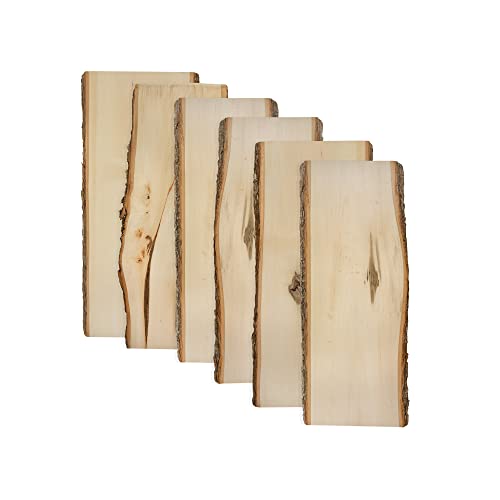 Walnut Hollow Rustic Basswood Plank 23' with Live Edge Wood (Pack of 6) - for Wood Burning, Home Décor, and Rustic Weddings