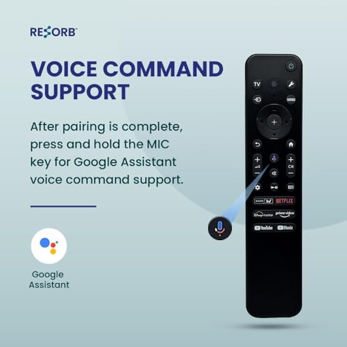 Image of Sony Bravia TV Remote Compatible with RMF-TX811D and All Sony Bravia Android Smart LED LCD HD 4K UHD TV Models, Voice Replacement Remote Control, LED 800 VC