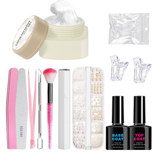 Gel Modellante Resistente per Decorazione Unghie - Kit Per Decorazione Unghie - Manicure Con Intagli Decorativi, Soluzione Durev
