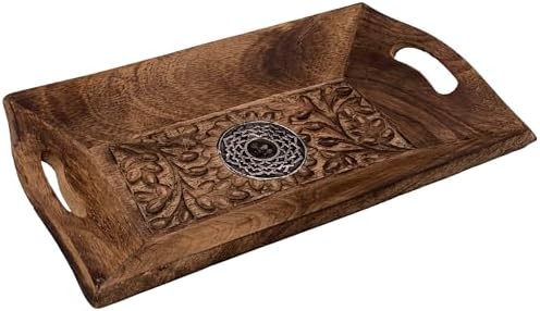Bandeja Vaciabolsillos Recibidor Madera Decorativa - Estilo Orien...
