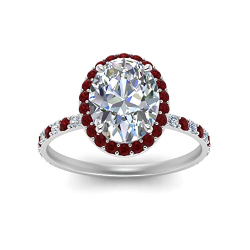 Image of Choose Your Gemstone Oval Halo Ring 925 Sterling Silver Oval Shape Halo Engagement Rings Gemstone Wedding Promise Gift Casual Wear Party Wear Daily Wear Office Wear US Size 4 to 12