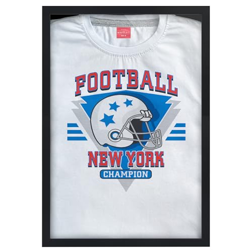 Americanflat T-Shirt Frame - 13.5x20 Frame with Shatter-Resistant Glass and Folding Insert - All-Star Collection - Black Tshirt Frames for Wall Display - Ideal for Sports Memorabilia or Graphic Tees