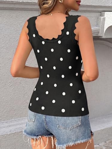 Image of Saodimallsu Womens Ribbed Knit Tank Top Summer Sleeveless Square Neck Casual Basic Slimming Sweater Vest Tops