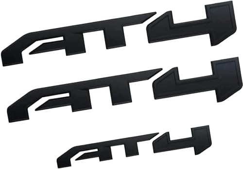 Emblemas de insignia AT4 de 3 piezas en color negro para GMC Yukon, Sierra y Canyon 2021-2023, apto para puertas y portón trasero, compatible con