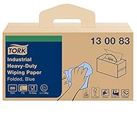 Tork Papier d'Essuyage Industriel ultra-résistant bleu W7, boîte portative, 1 boîte, 130083