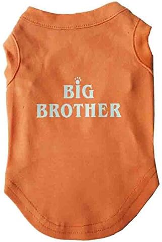 Pet Shirt,Dog Clothes Tshirt Pet Apparel Costumes Small Dog Outfit,Small Size,Orange Big Brother