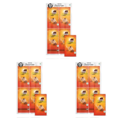 Image of Sunrise Instant Coffee Powder by Nescafe | Strong Aroma for the Perfect Start to Your Day | Coffee Chicory-Mix | Pack of 90 Sachets, 3.8g each, 114g