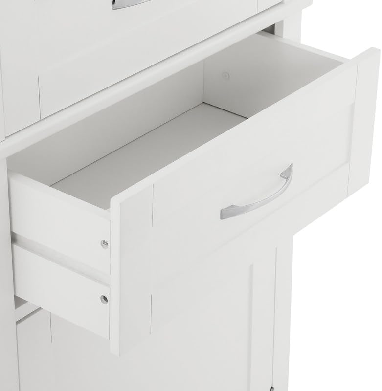 Vista 5 de 60 Tall Storage Cabinet Buffet Kitchen Cupboard with Door Cabinet Freestanding Floor Cabinet with Open Compartment, Drawer, Adjustable Shelf for