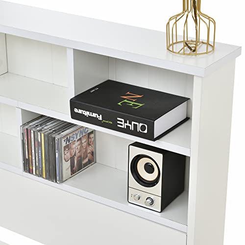 Merax Kinderbett Einzelbett mit Schubladen und Lattenrost, Funktionsbett mit Bücherregal Ablage für Jungen und Mädchen, Stabil Multifunktionsholz Jugendbett, 90x200cm Weiß – Bild 7