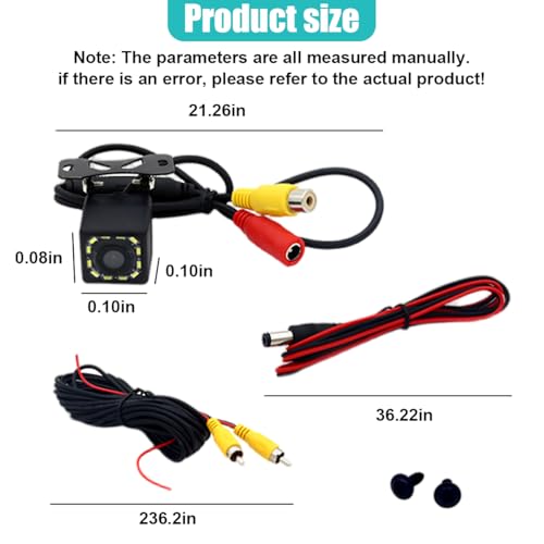 Car Backup Camera, 12 LED Night Vision Waterproof HD Rear View Camera, 170° Wide Angle Long License Plate Frame Reverse Camera for Universal Cars, SUV, Trucks, RV and More by UHANBUT - Image 2