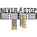 Medal Holder Display Hanger, Wall Mounted Medal Hanger Display 30-45 Medals, Decorative Black Medal Display Rack with Inspirational Words, Heavy Duty Memorial Medal Hanger Wall Mount Frame for Room