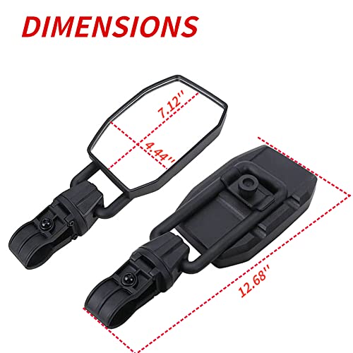 Mzs Utv Side View Mirrors Universal 1.75''-2'' Roll Bar Aluminum Solid Bracket Scalable/Multi-Angle Adjustment Compatible With Rzr Ranger Commander Gator Wildcat Mule Pioneer Teryx Rtv Rhinos Viking #TOP5