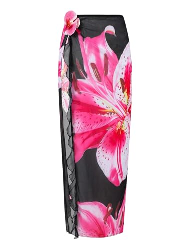Image of ZAFUL Swimsuit Coverup for Women Slit to Thigh Beach Cover Ups Swim Bathing Suit Flowy Maxi Skirt