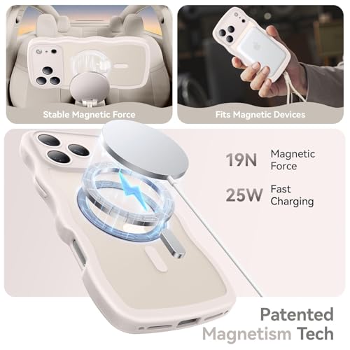 Image of YINLAI for iPhone 17 Pro Max Case 6.9-inch [Compatible with MagSafe] [Soft Silicone] [Curly Wave] [Anti-Fingerprint] [Full Body Military Shockproof], Light Grey