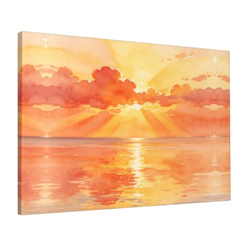 Tableau moderne orange et jaune pour décoration de chambre ou grand salon contemporain
