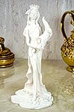 Kremers Schatzkiste Alabaster Figur Fortuna mit Füllhorn Göttin des Glücks Skulptur 21 cm weiß Glück Glückspiel