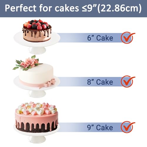 9 Inch White Porcelain Cake Stand, Round Dessert Stand, Display Cupcake Stand for Party, Weddings, Birthday, Baby Shower - Image 5