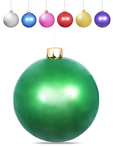Jumbo Inflatable Christmas Ornament Balls, Oversized Outdoor Holiday Decor