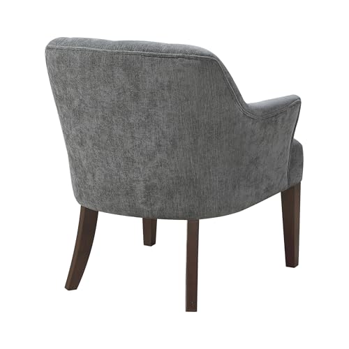 Sillón moderno tapizado tejido gris oscuro miniatura 7