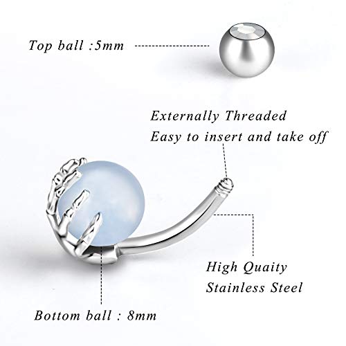 Onesing 12 Pcs 14G Belly Button Rings For Women Cz Opal Navel Rings Belly Barbells Stainless Steel Body Piercing Jewelry #TOP2