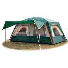 KTT Extra Large Tent 6-10-12-14 PersonStyle-B,Family Cabin Tents,2 Rooms,3 Doors and 3 Windows with Mesh,Straight Wall,Waterproof,Double Layer,Big Tent for Outdoor,Picnic,Camping,Family Gathering