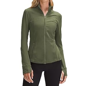PINSPARK Women’s Running Jacket Athletic Full Zip Lightweight Track Jackets Slim Fit Yoga Workout Tops