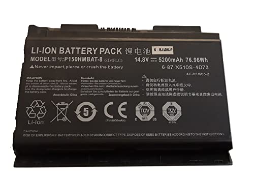 P150HMBAT-8 5200MAH/76.96WH �����p�o�b�e���[�p�b�N For Terrans Force X611 X811 X711 X511EM X511 Series X511-485-7 X511-485-8 X511-560-6 X51