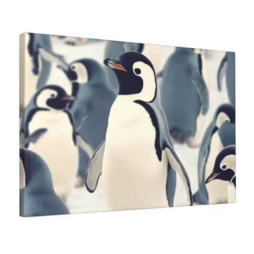 Impression sur toile esthétique de pingouin haute définition toile sans cadre 30,5x45,7cm