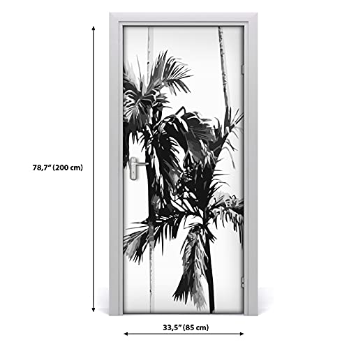 Autocollant de porte Magic-Stick feuilles de palmier décoration repositionnable - 3