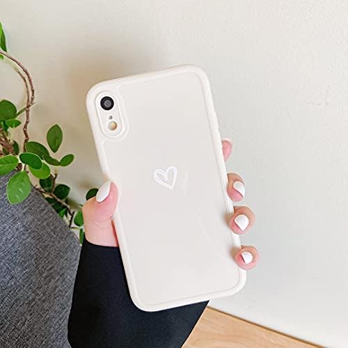 ZTOFERA TPU Case for iPhone X/iPhone XS, Glossy Soft TPU Case with Simple Heart Pattern, Slim Light-wight Protective Bumper Cover for iPhone X/XS - Pink