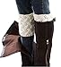 HITOP Women's Short Boots Socks Crochet Knitted Boot Cuffs Leg Warmers Socks (Ivory)