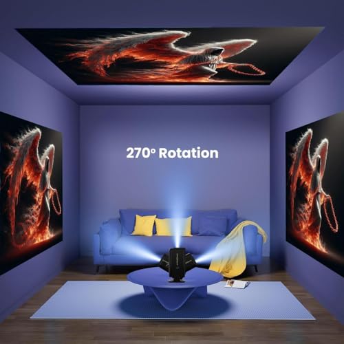 Image of Krisons Razor 004 Smart Projector|1080P Native |4K HD Support|Upto14000 Lumens|Wi-Fi 6 /BT5.4|Android 13|Auto 4D Focus /Keystone |Primevideo,Hotstar,Netflix (Black)