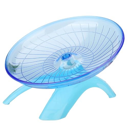 Hamster Flying Saucer Silent Running Wheel, 7 Inch, Suitable for Guinea Pigs, Hamsters, Hedgehogs and Other Small Animals to Ensure Safe Exercise（Blue）