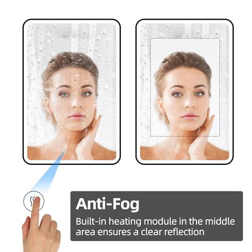 HBEZON 20 x 28 Inch Recessed Medicine Cabinet Mirror with Lights, Wall Mounted LED Bathroom Mirror Cabinet, Dimmable, Anti-Fog, Memory Function, 3 Color Modes, Adjustable Shelf, ETL Certified, Black by HBEZON - Image 6