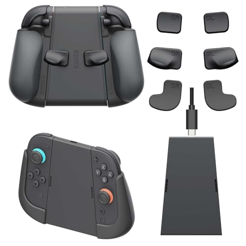 IFYOO NexGrip 3�Z�b�g�o�b�N�{�^���A�`�������O�X�^���h��Nintendo Switch 2�W���C�R���p�O���b�v�AJoy Con 2�R���g���[���[�Ή��z���_�[�AJoycon 2 �Ή��O���b�v�ASwitch 2�A�N�Z�T���[ - �u���b�N