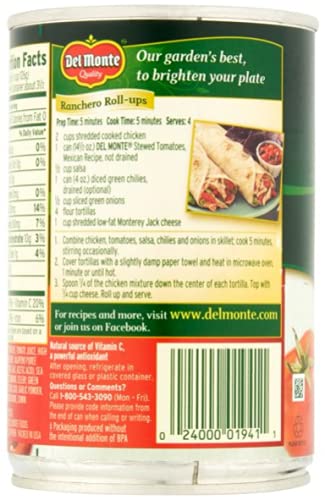 Del Monte, Mexican Recipe Stewed Tomatoes (With Jalapenos, Garlic & Cilantro), 14.5Oz Can (Pack Of 6) #TOP2