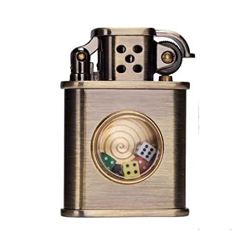 Briquet en laiton pur avec dés de jeu créatifs, un accessoire rétro de haute qualité